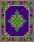 Grand Royal Purple Green Floral Scroll Rug