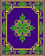 Grand Royal Purple Green Floral Scroll Rug