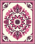 Crimson Floral Medallion Lattice Rug