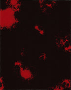Crimson Splatter Abstract Rug