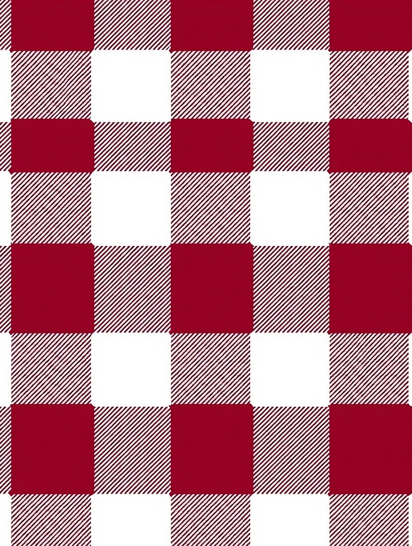 Crimson White Buffalo Checkered Rug