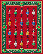 Festive Red Soldier Holiday Border Rug