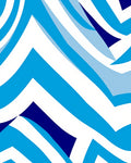 Cool Tones Layered Geometric Zigzag Rug