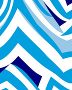 Cool Tones Layered Geometric Zigzag Rug