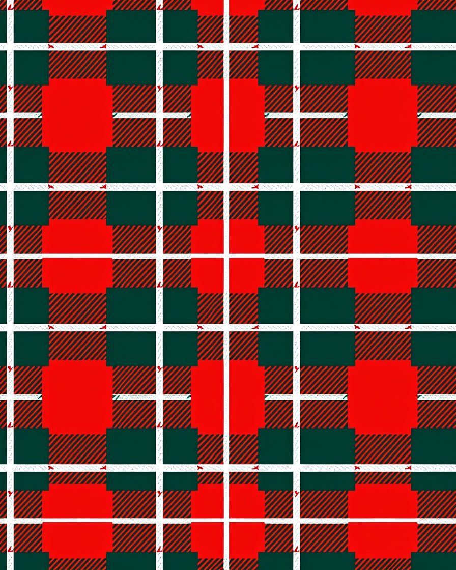 Bold Red Green Plaid Checkered Rug