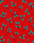 Red Cherry Leaf Sprig Rug