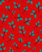 Red Cherry Leaf Sprig Rug