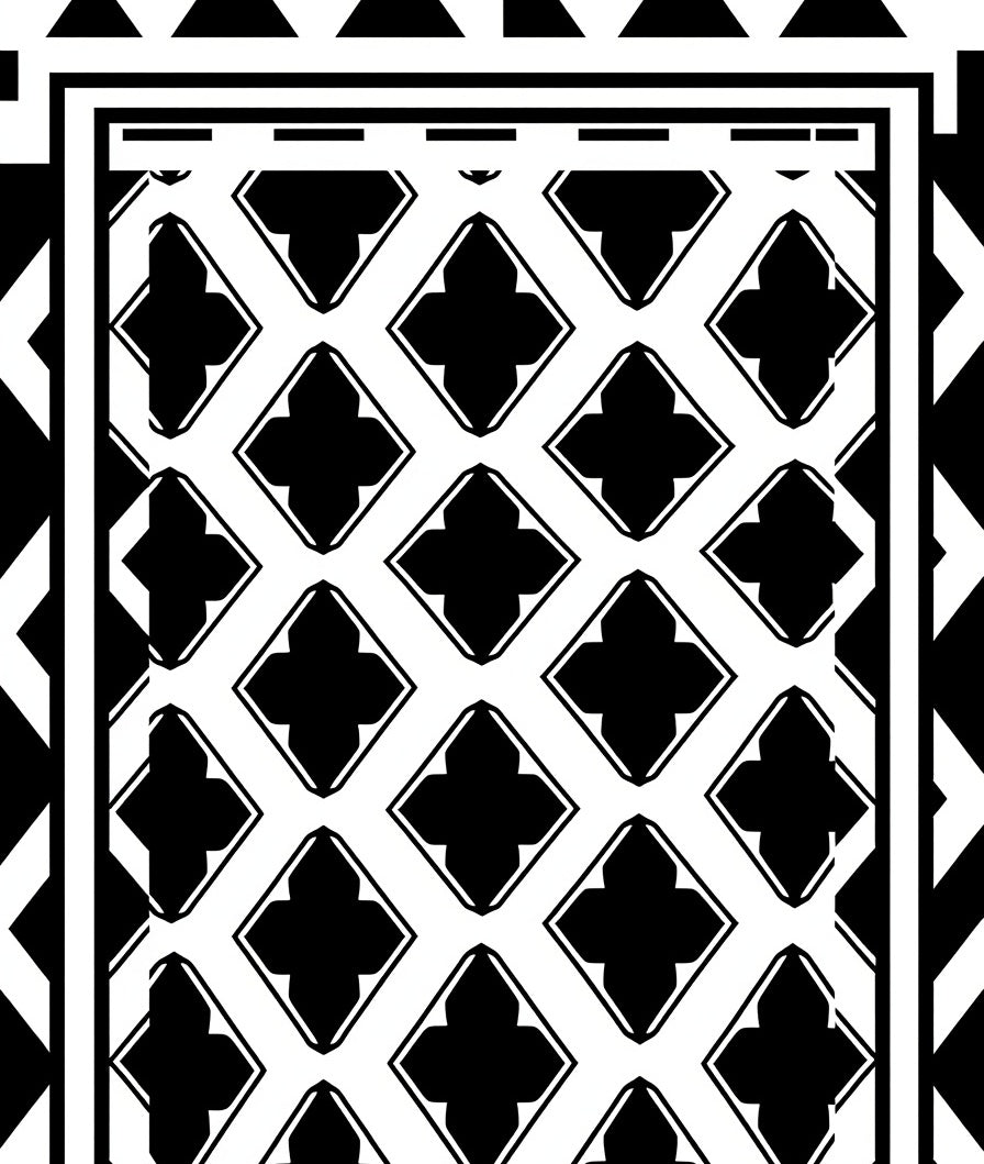 Monochrome Quatrefoil Diamond Lattice Rug