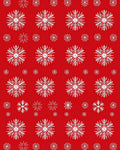 Festive Red White Snowflake Collage Rug