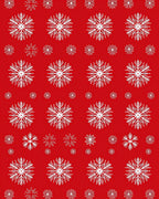 Festive Red White Snowflake Collage Rug
