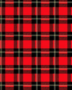Classic Red Black Plaid Checked Rug