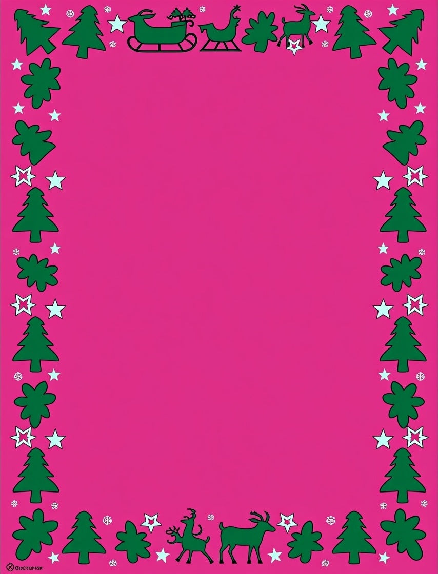 Festive Green Christmas Border Rug