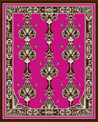 Fuchsia Baroque Floral Medallion Rug