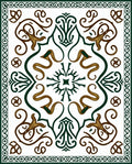 Elegant White Emerald Swirl Floral Rug