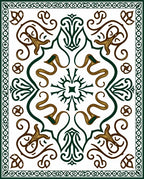 Elegant White Emerald Swirl Floral Rug