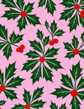 Pink Holly Berry Garland Rug