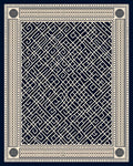 Ivory Geometric Labyrinth Navy Rug