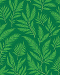 Lush Green Botanical Fern Branches Rug