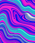 Vibrant Swirling Abstract Waves Rug