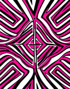Radical Pink White Black Labyrinth Rug