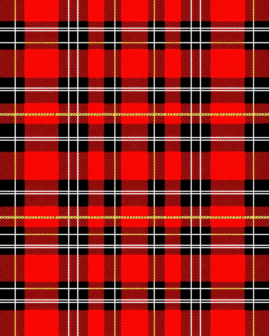 Classic Red Black Yellow Tartan Plaid Rug