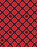 Red Diamond Tribal Insect Medallion Rug