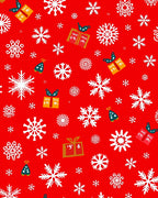Red White Snowflake Gift Tree Rug