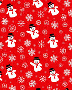 Joyful Snowman Snowflake Cheerful Red Rug