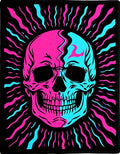 Neon Pink Cyan Skull Burst Rug