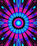 Vibrant Neon Pink Blue Sunburst Rug