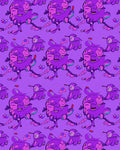 Whimsical Purple Cartoon Bird Creatures Rug