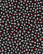 Whimsical White Foliage Red Dots Rug
