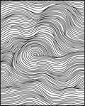 Abstract Black and White Swirl Lines Rug