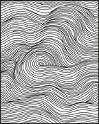 Abstract Black and White Swirl Lines Rug