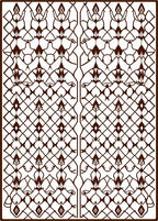 Dark Brown Ornate Filigree Diamond Rug