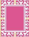 Bright Pink Geometric Border Rug