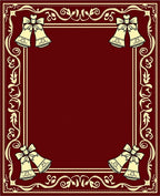 Crimson Bell Border with Swirling Vine Accents Rug