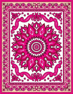 Vibrant Magenta Floral Mandala Composition Rug
