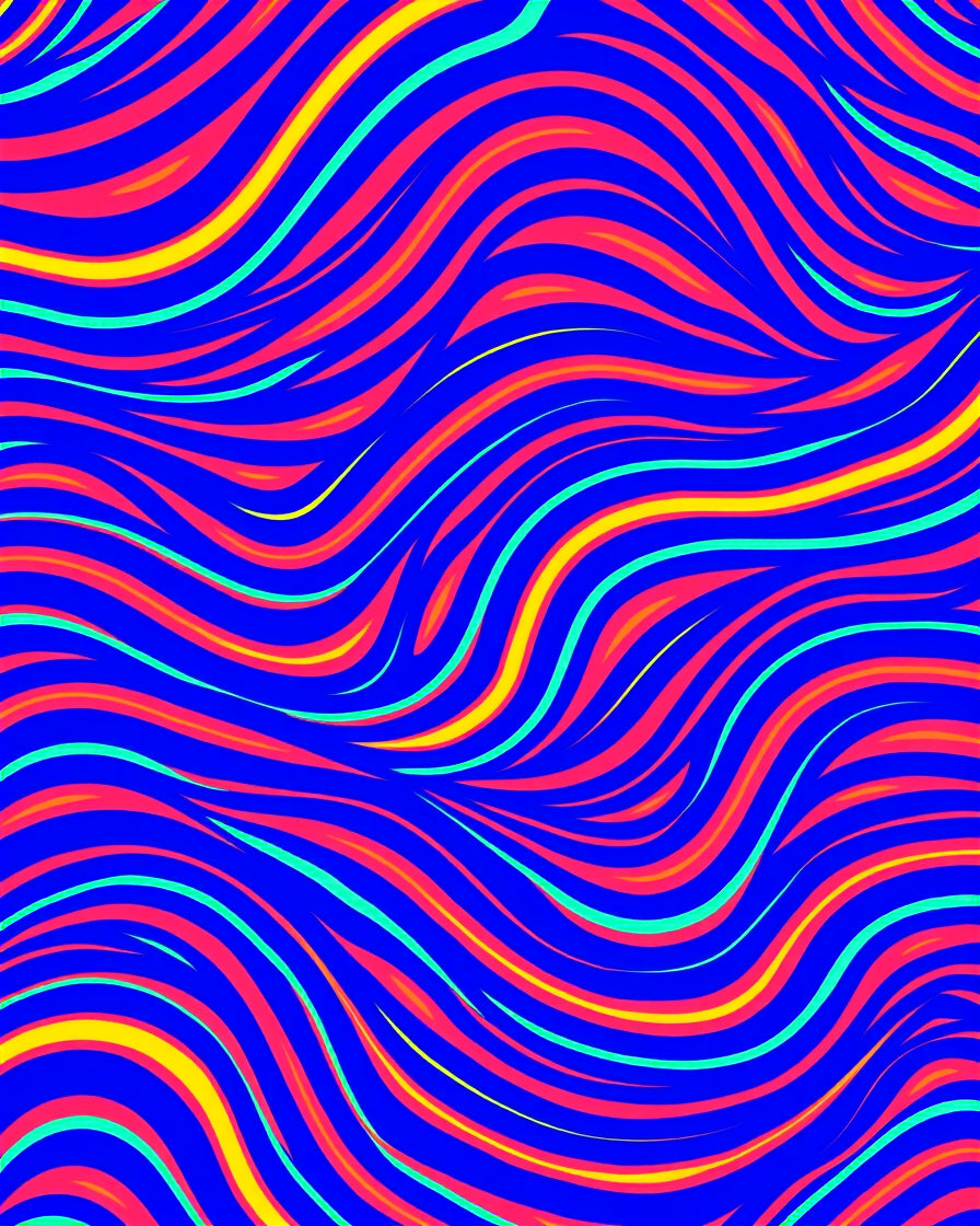 Vibrant Royal Blue Wavy Stripe Rug