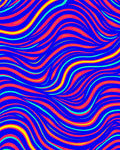 Vibrant Royal Blue Wavy Stripe Rug
