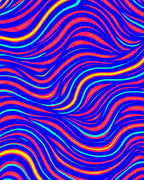 Vibrant Royal Blue Wavy Stripe Rug