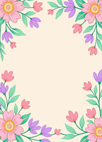 Pastel Pink Purple Floral Wreath Rug