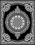 Monochromatic Floral Mandala Art Rug