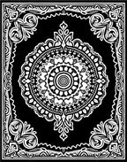 Monochromatic Floral Mandala Art Rug