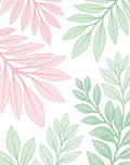 Soft Pink Green Leafy Branches Rug