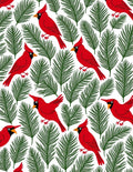 Red Cardinals and Green Pine Sprigs Rug