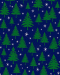 Green Christmas Trees White Snowflakes Rug