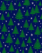 Green Christmas Trees White Snowflakes Rug