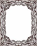 Dark Brown Ornamental Flourish Frame Rug