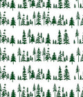 Dark Green Forest Pine Trees Rug